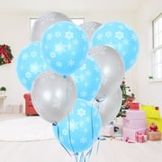 Sparsain 12 inch 2.8g Latex Christmas Balloons (5 Silver Snowflakes + 5 Blue Snowflakes) 10pcs
